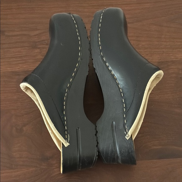 Sanita Black Mules Comfortable Slip-On Clogs - Picture 8 of 10